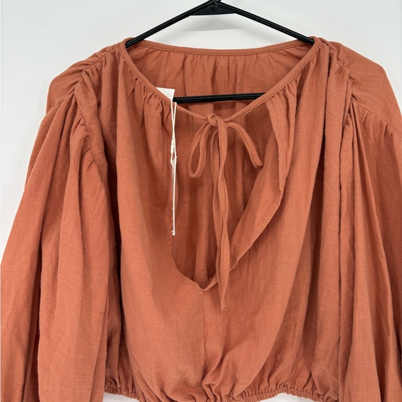 GIRL AND THE SUN EMORY QUARTER LENGTH PUFF SLEEVE CROP TOP - Picture 7 of 13